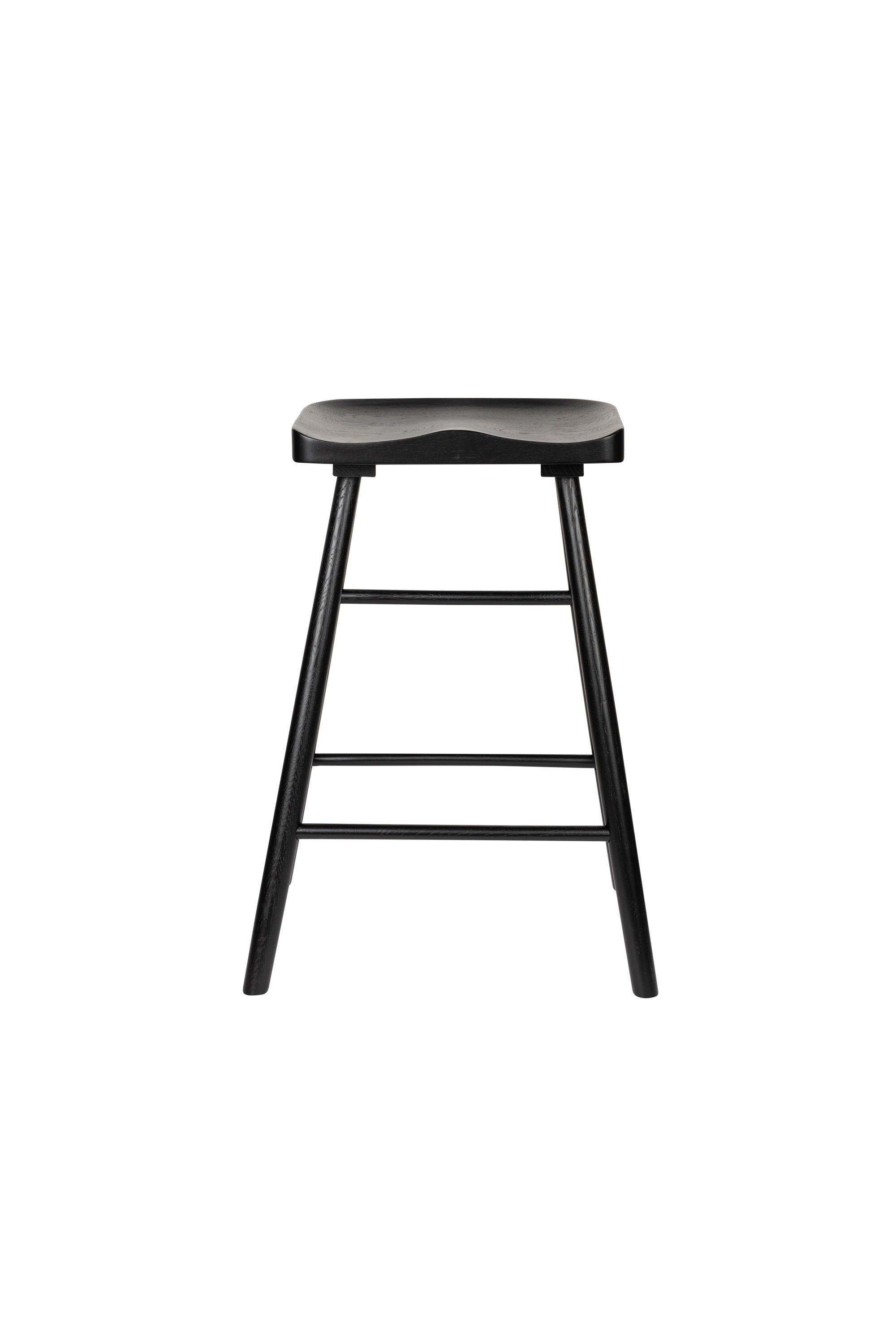 Vander Black Oak Wood Counter Stool